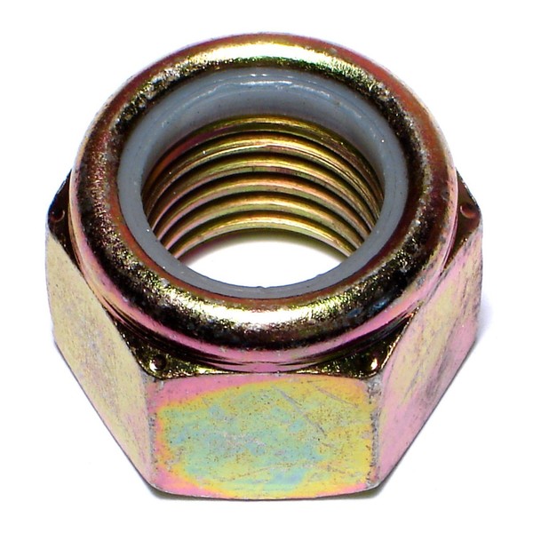 Midwest Fastener Nylon Insert Lock Nut, 7/8"-9, Steel, Grade 8, Yellow Zinc, 5 PK 08213